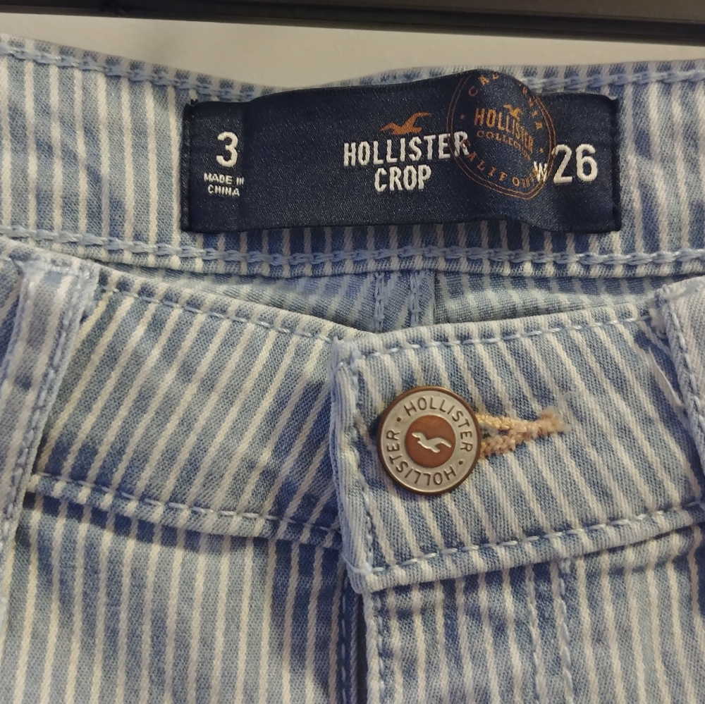 Hollister Engineer Striped Crop Jeans - Picture 2 of 5